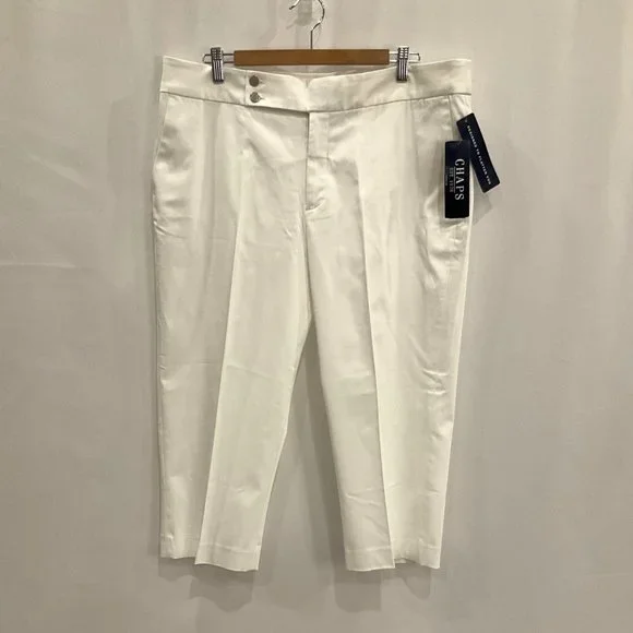 CHAPS Ladies Size 16 White Slim Fit Capri Pants – NEW - Picture 5 of 10